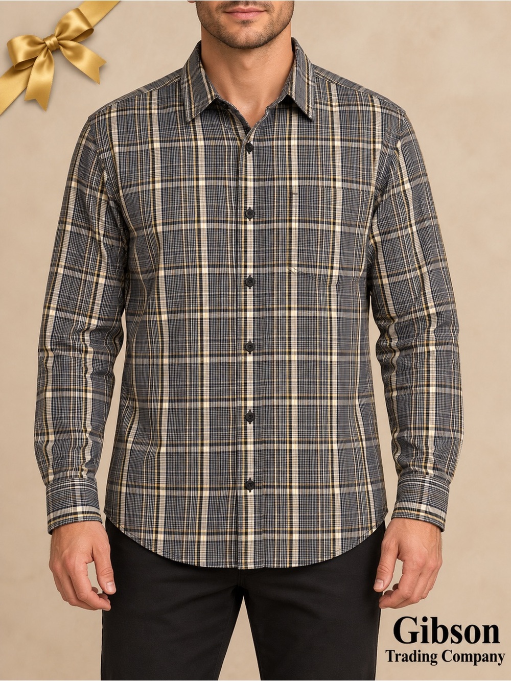 Gibson Trading Company Men’s Plaid Button-Down Shirt 17 3/4